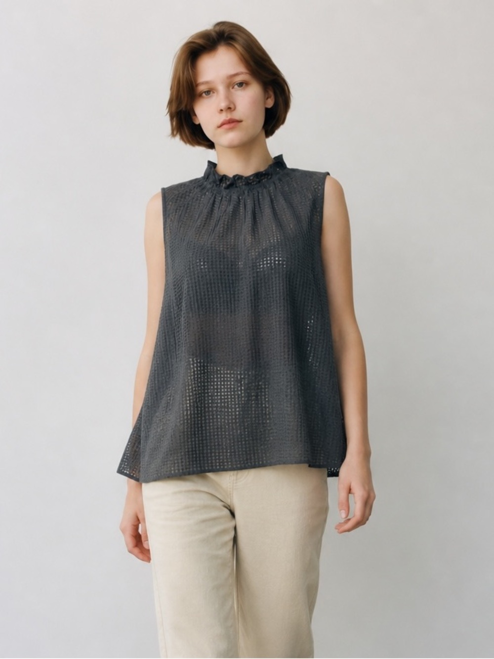 Who What Wear Black Sleeveless Textured Blouse | EUC Size XXL